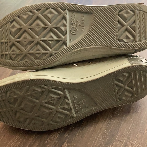 Converse All Star Leather Army Green Size Men’s 6 Women’s 8 - Picture 9 of 9